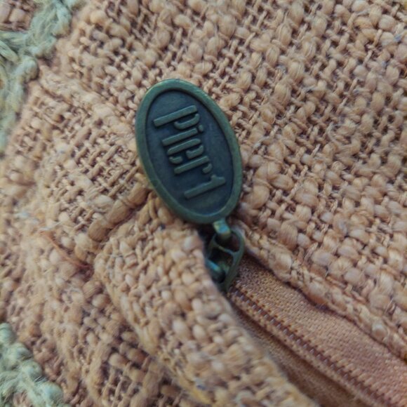 Pier 1 Set of 2 Orange Braided Cushion Covers 18"x18" Throw Pillow Cases Fall - Picture 3 of 6